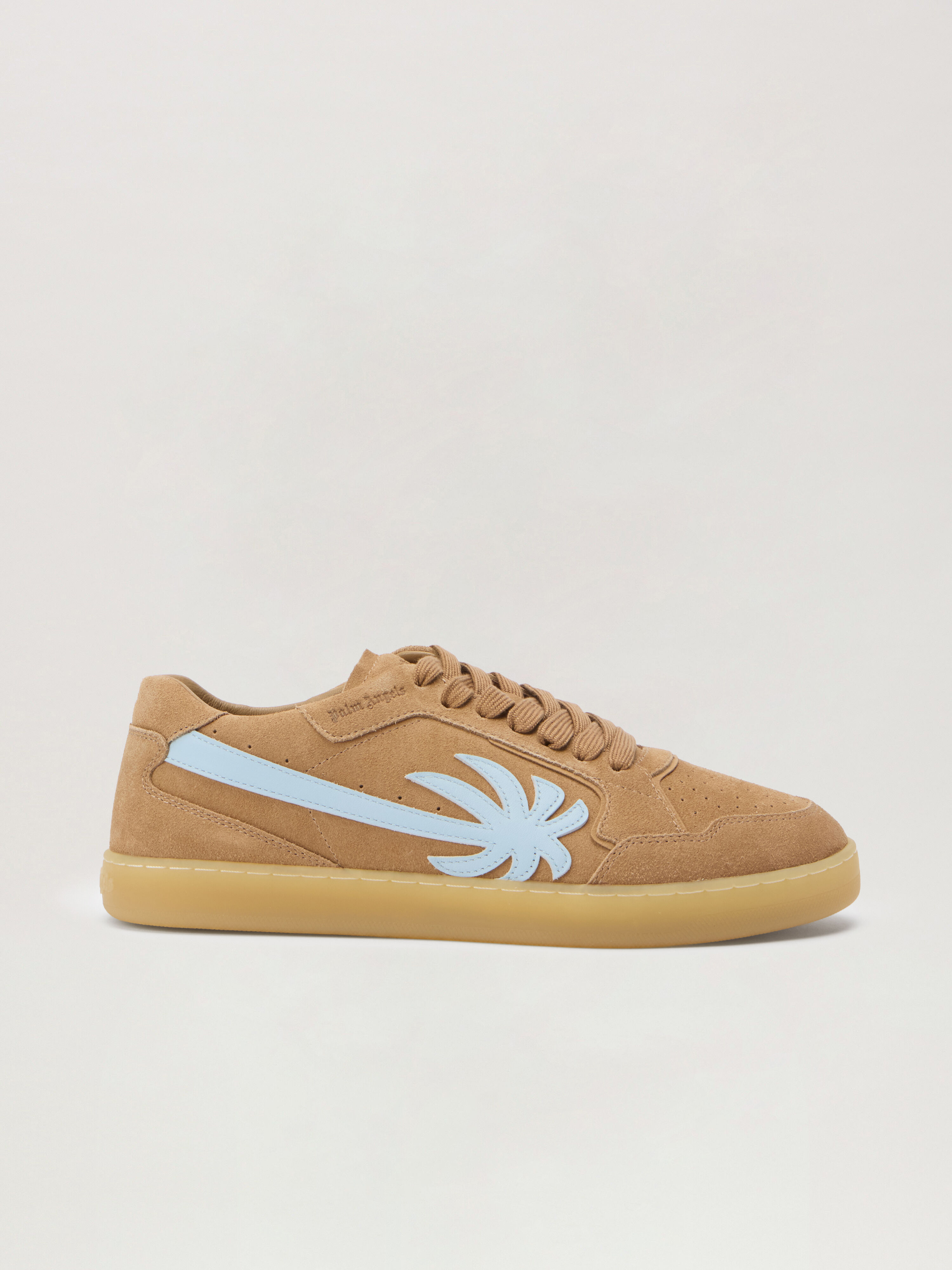 PALM ANGELS New Palm 1 Suede CARAMEL - BABY BLUE PMIA099F25LEA002