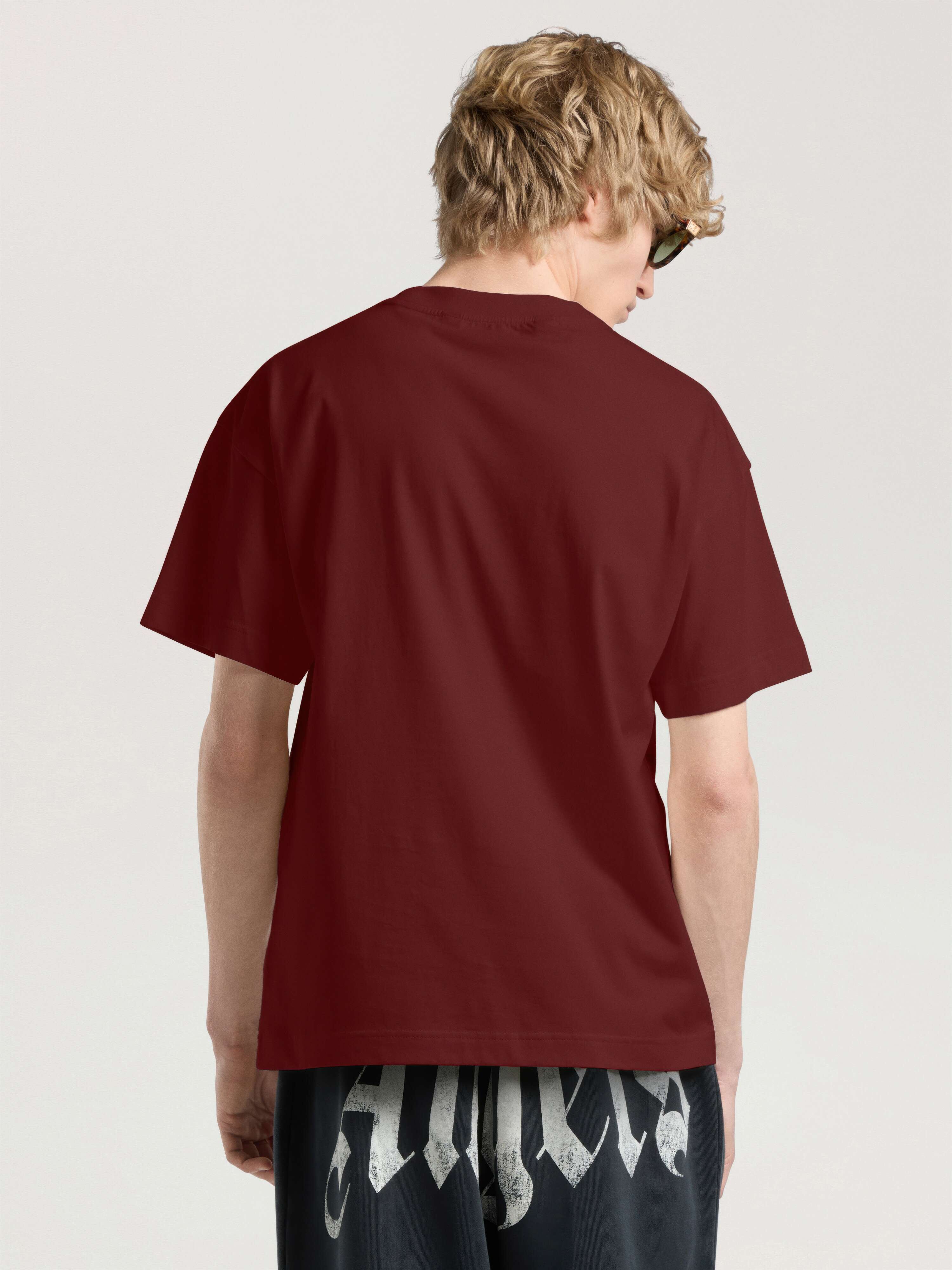 Palm Hills Regular T-Shirt PALM ANGELS Palm Hills Regular T-Shirt BRICK RED - BLACK PAMAA01W26JR18