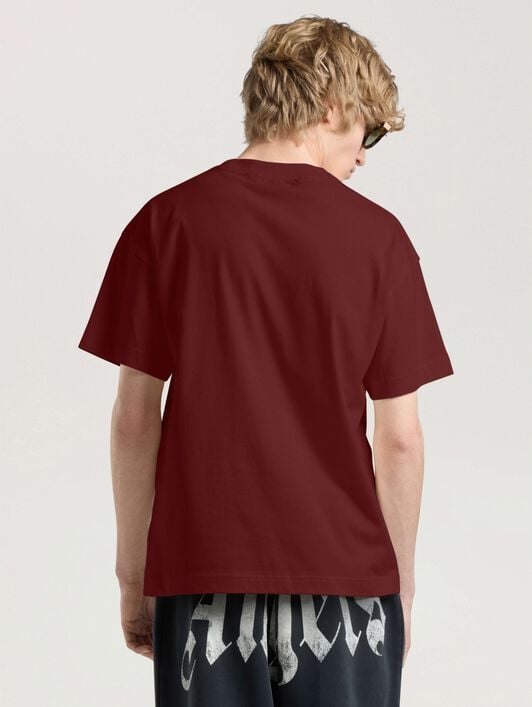 Palm Hills Regular T-Shirt PALM ANGELS Palm Hills Regular T-Shirt BRICK RED - BLACK PAMAA01W26JR18