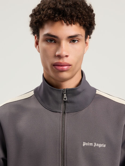 PALM ANGELS Classic Logo Track Jacket DARK GREY - OFF WHITE PMBD058F25FAB003