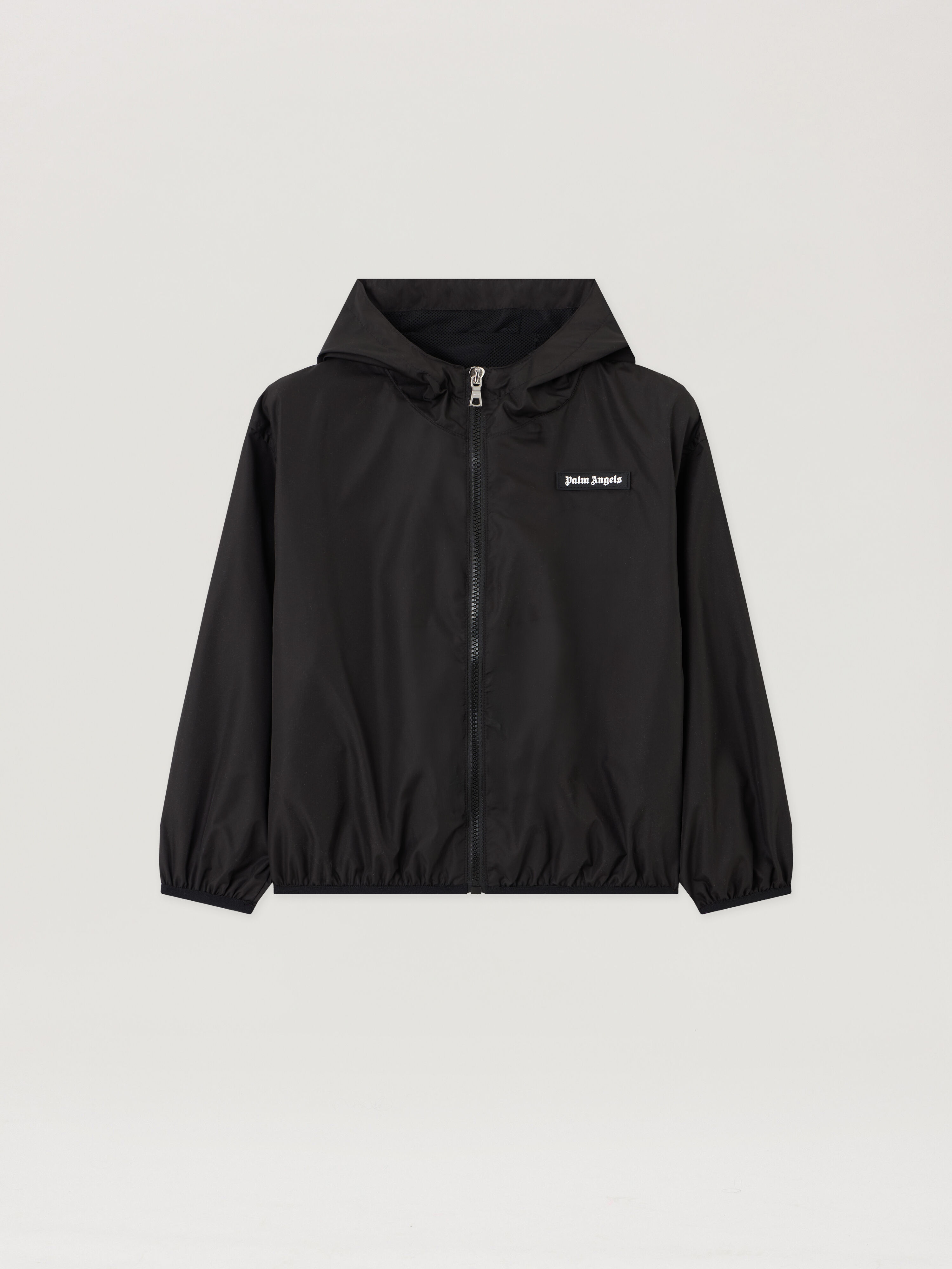 Curved Logo Windbreaker Jacket in NERO/BLACK | Palm Angels®