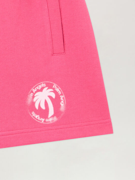 PALM ANGELS Palm Stamp Sweatshort FUCSIA/FUCHSIA PGCI005S26FLE001