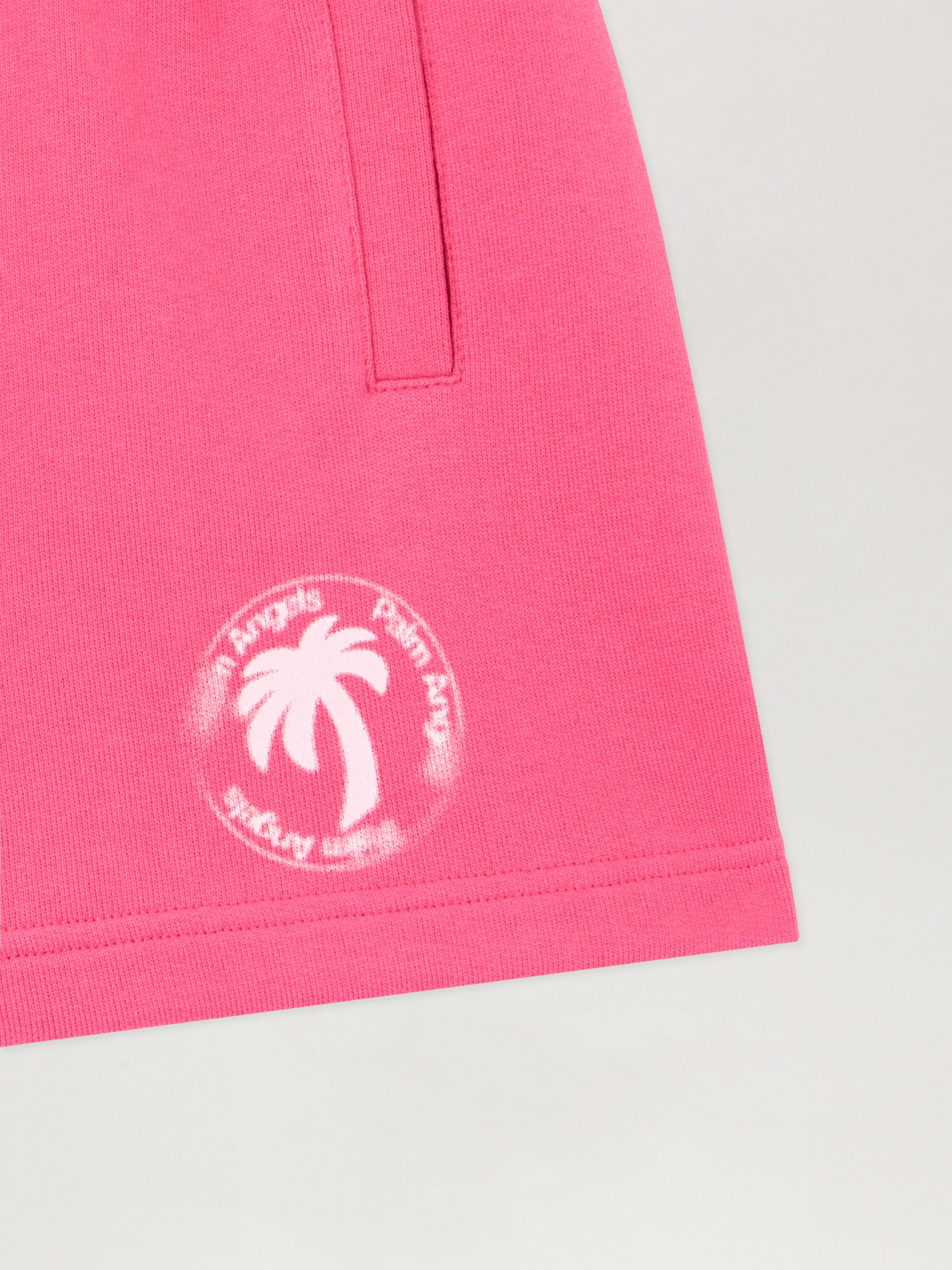 PALM ANGELS Palm Stamp Sweatshort FUCSIA/FUCHSIA PGCI005S26FLE001