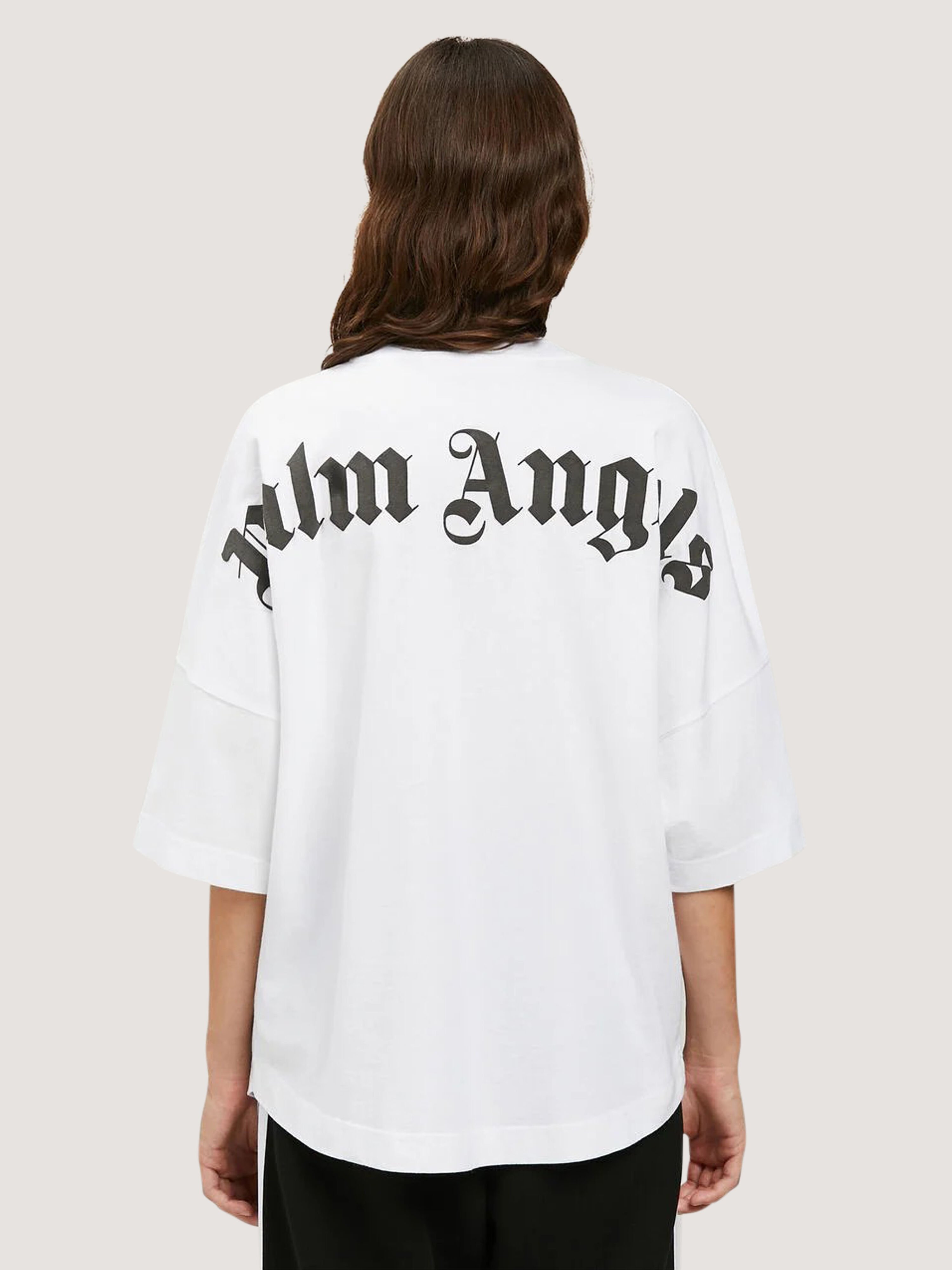 PALM ANGELS  CLASSIC LOGO OVER TEE WHITE BLACK PWAA023C99JER002