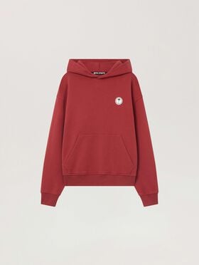 PALM ANGELS Palm Tree Regular Hoodie BRICK RED - OFF WHITE PAMBB03F26FL03