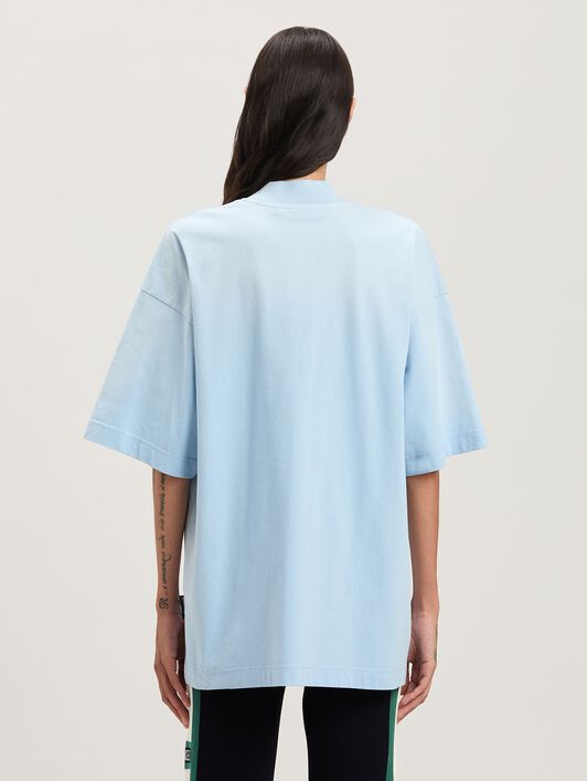 PALM ANGELS  Paradise Oversize T-shirt BABY BLUE - OFF WHITE PWAA017S25JER001