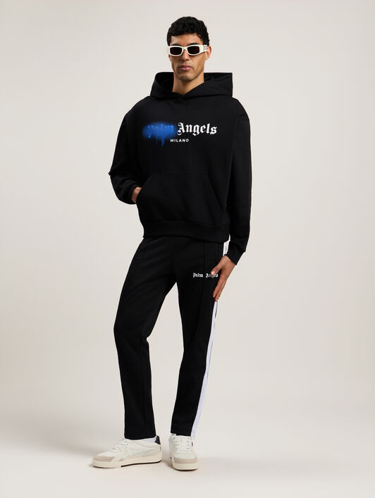 PALM ANGELS Spray City Milan Hoodie Black/Blue PMBB17DT26FLE004