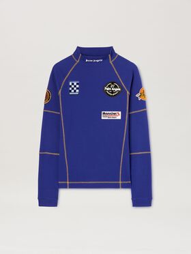 PALM ANGELS  long sleeves Racing T-shirt Moncler x Palm Angels BLUE - WHITE PMAB057T25FAB001