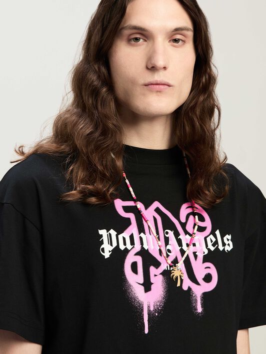Monogram Spray City T-shirt MIAMI PALM ANGELS Monogram Spray City T-shirt MIAMI BLACK PMAA001C99JER030