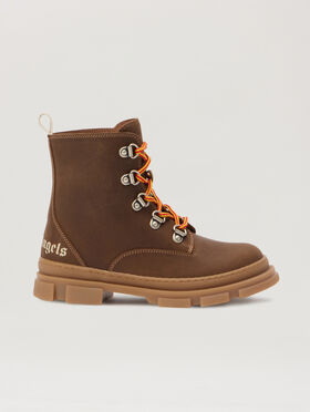 PALM ANGELS Pa Track Ankle Boots BROWN - OFF WHITE PBIE001F25LEA001