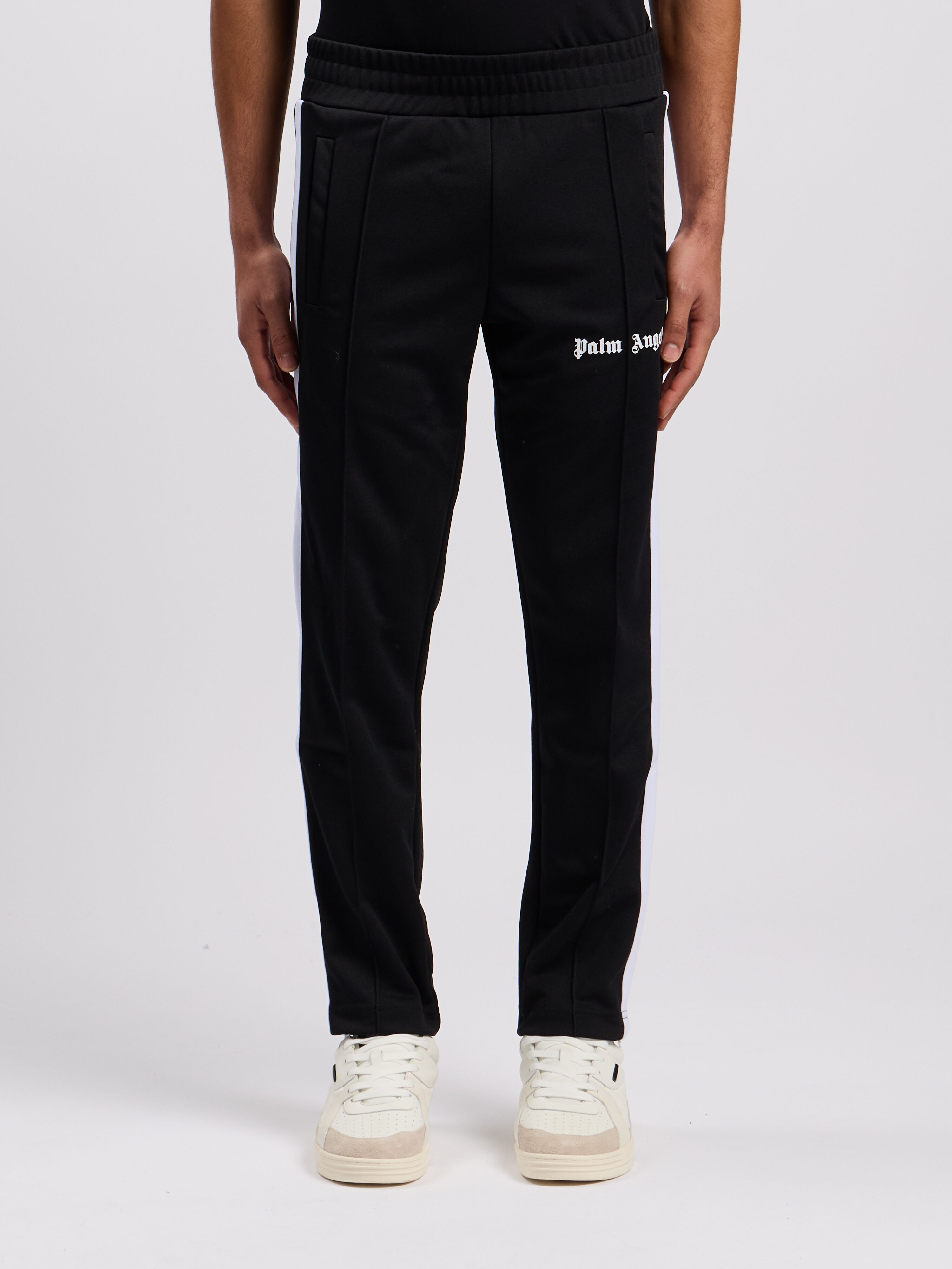 PALM ANGELS Slim Track Pants BLACK WHITE PMCJ005C99FAB002