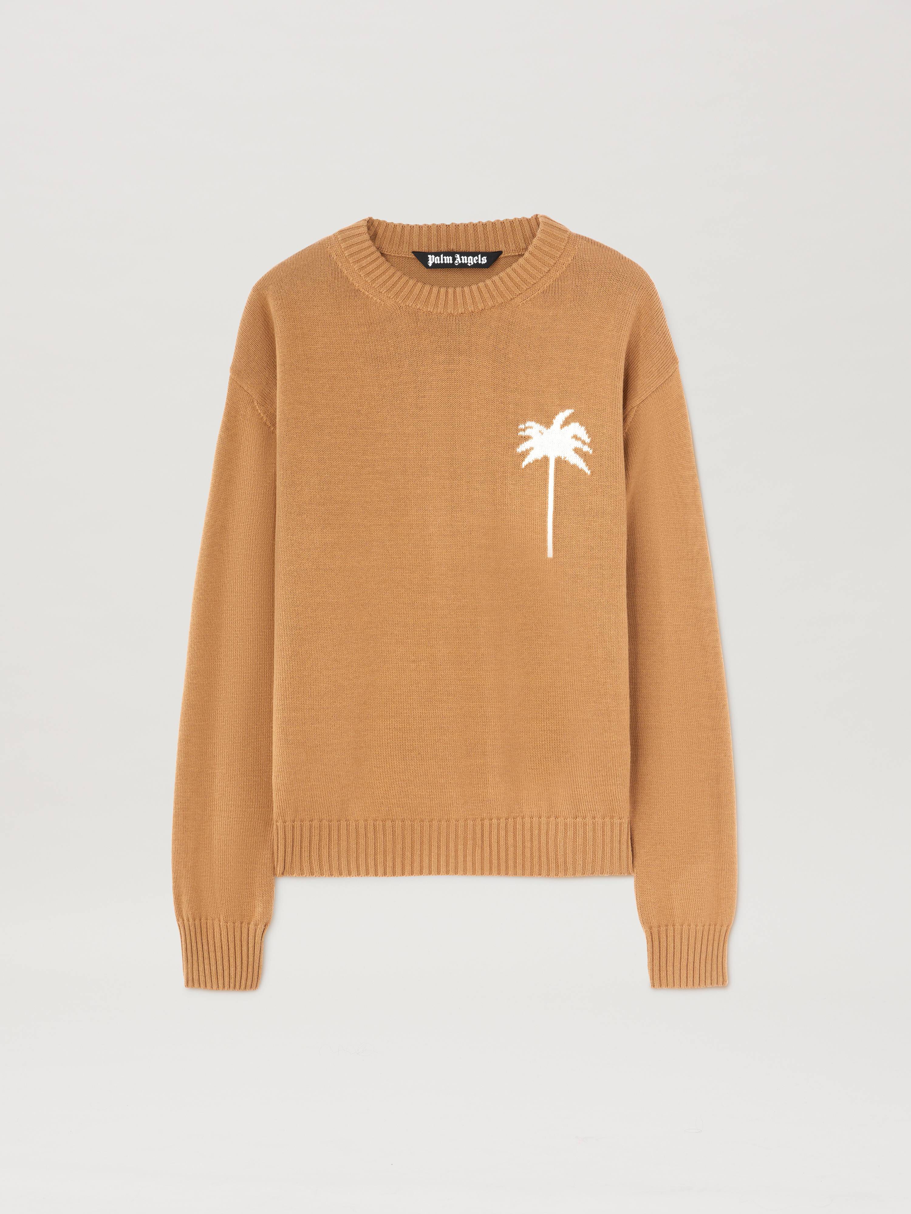 PALM ANGELS  Palm Inlay knit sweater BEIGE - OFF WHITE PMHE080S25KNI001