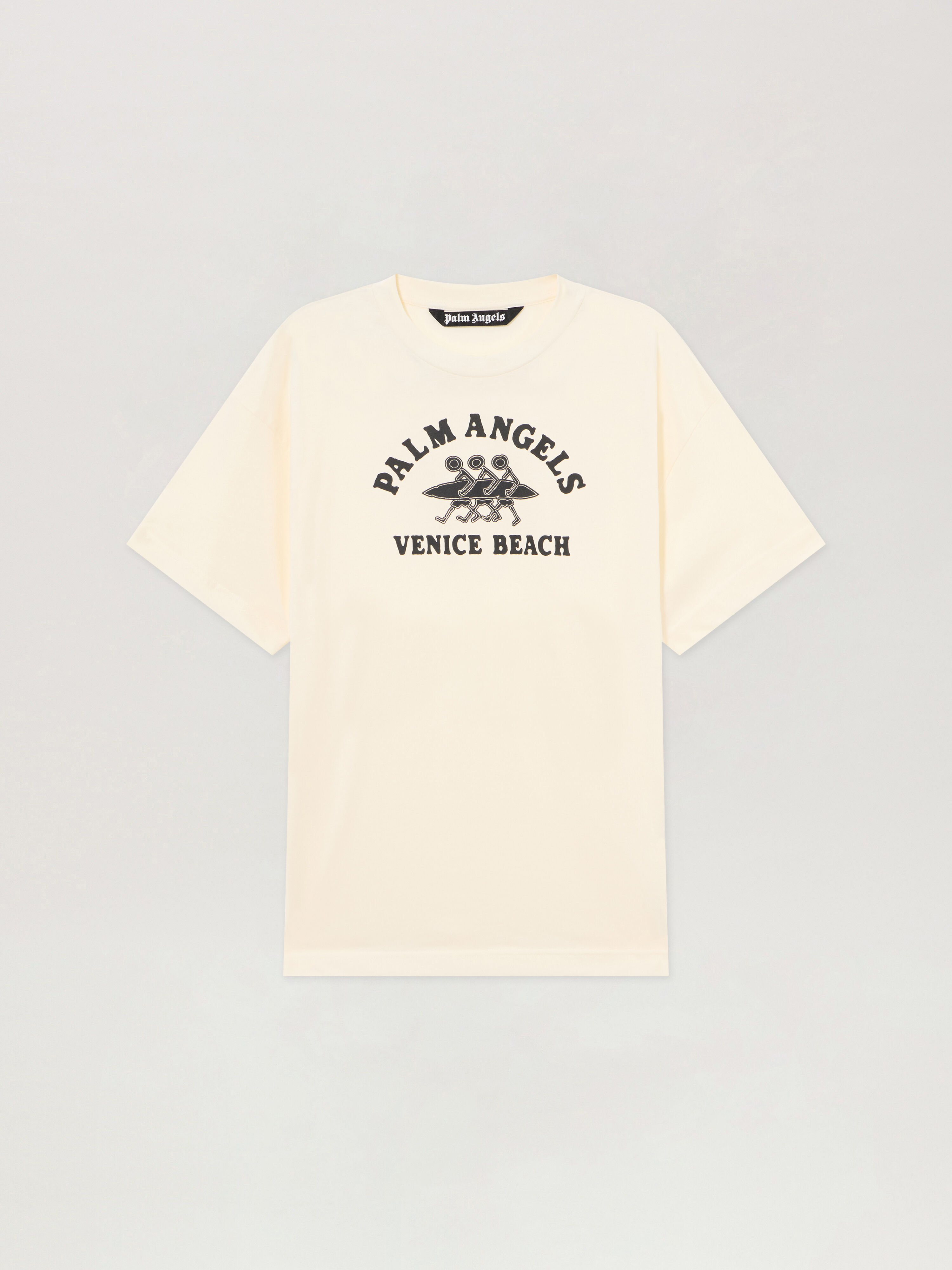 Surf Regular T-Shirt PALM ANGELS Surf Regular T-Shirt OFF WHITE - BLACK PAMAA01F26JR13