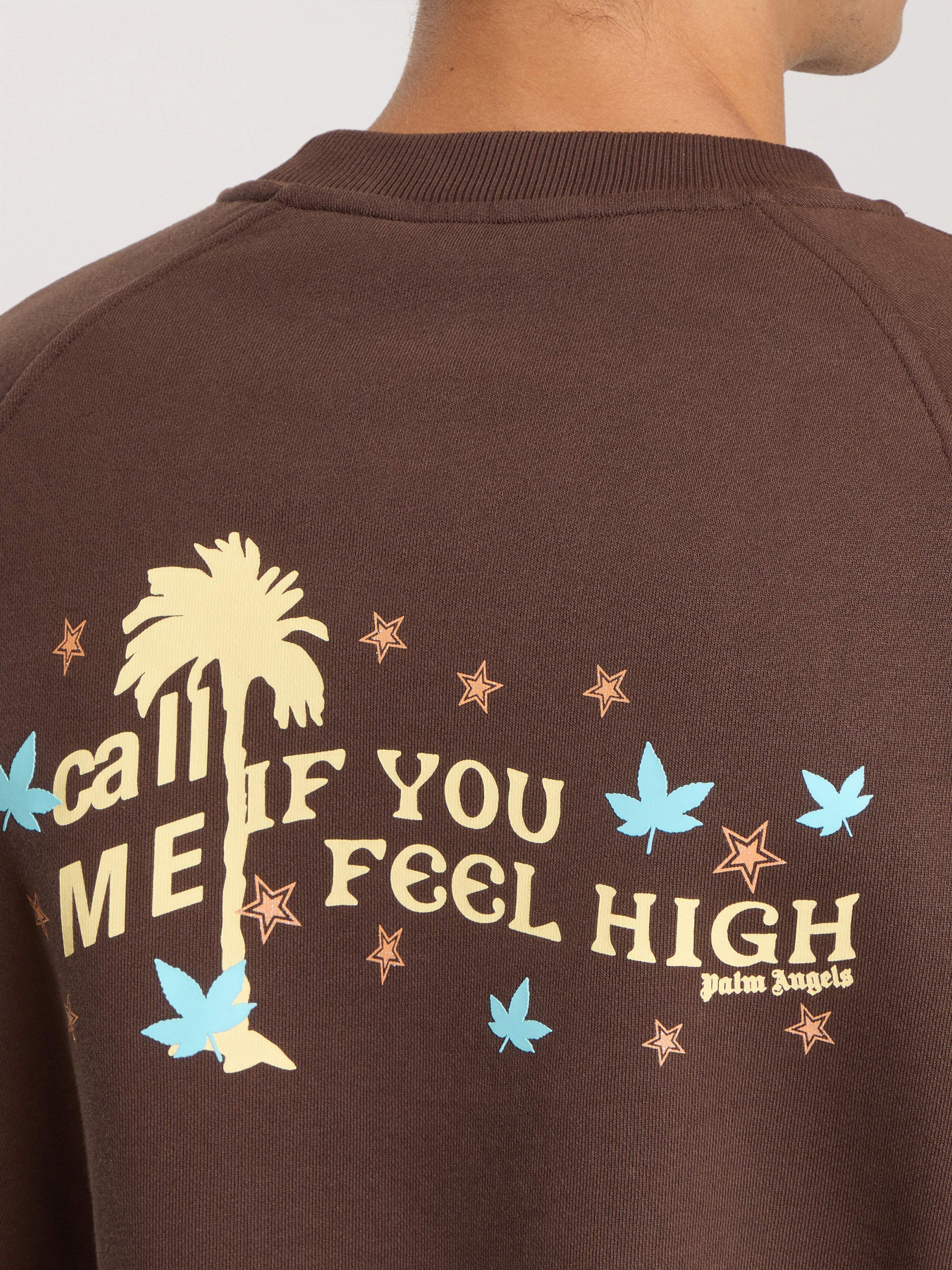Feel High Regular Crewneck Sweatshirt PALM ANGELS Feel High Regular Crewneck Sweatshirt BROWN - MULTICOLOR PAMBA07F26FL01