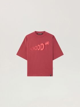 PALM ANGELS Sunset Blvd Palm Loose T-Shirt BRICK RED - RED PAMAA03W26JR07