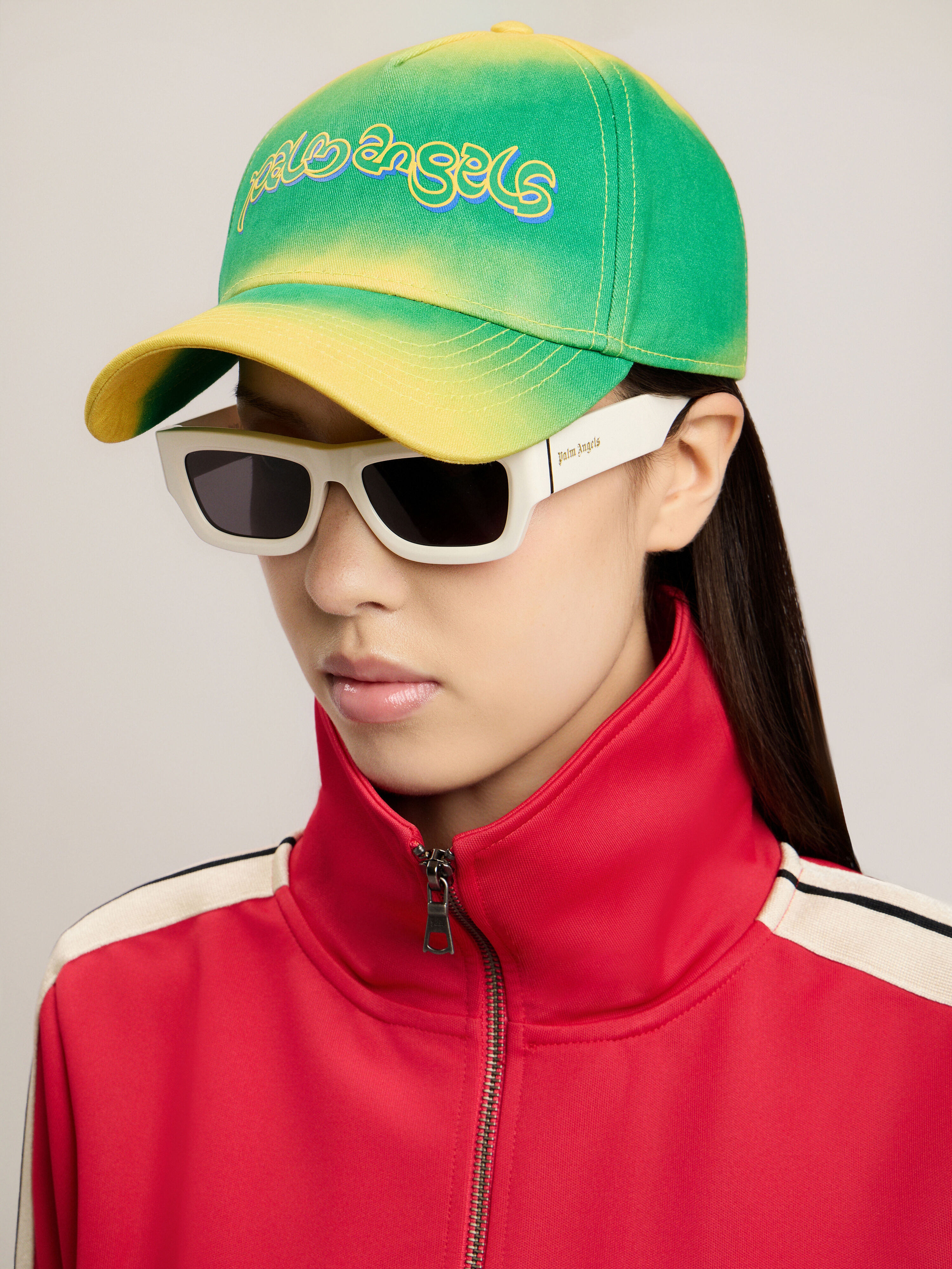 PALM ANGELS Thai Logo Tie Dye Cap YELLOW GREEN PMLB104S26FAB00A