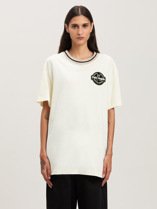 PALM ANGELS  T-Shirt mit Patch Moncler x Palm Angels WHITE - BLACK PMAA106T25JER001