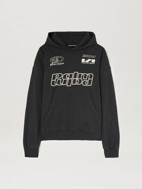 PALM ANGELS  Lunar New Year Hoodie BLACK - OFF WHITE PMBA080G25FLE001