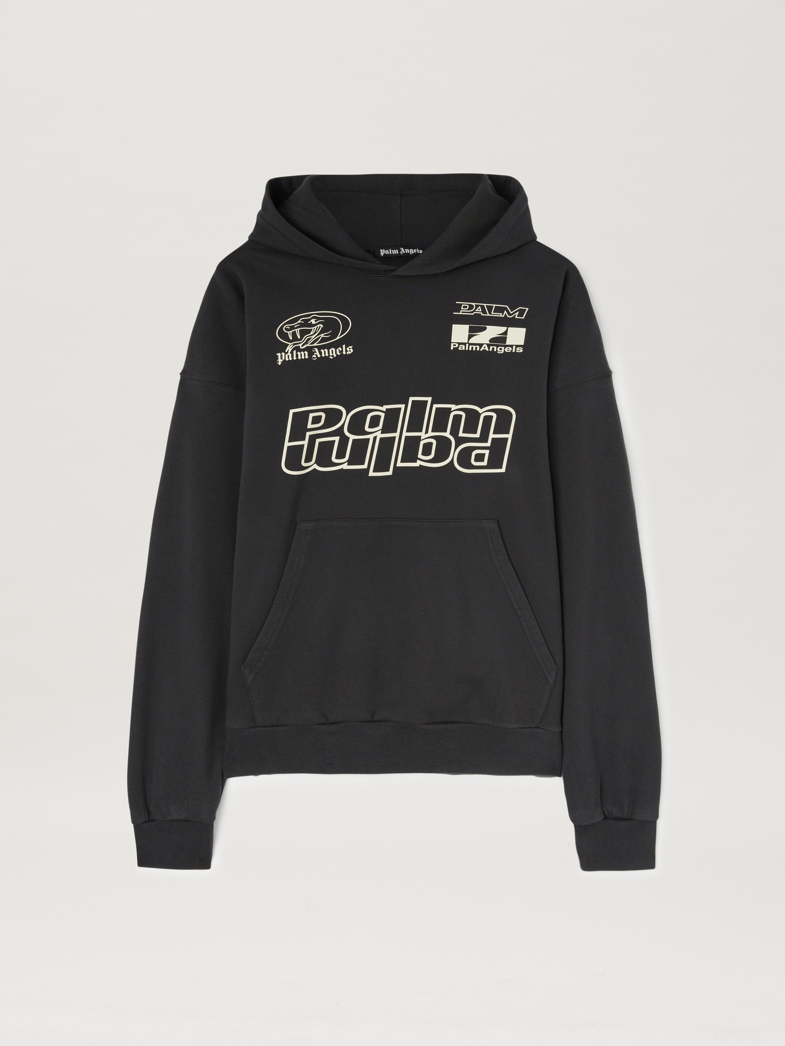PALM ANGELS  Lunar New Year Hoodie BLACK - OFF WHITE PMBB155G25FLE001