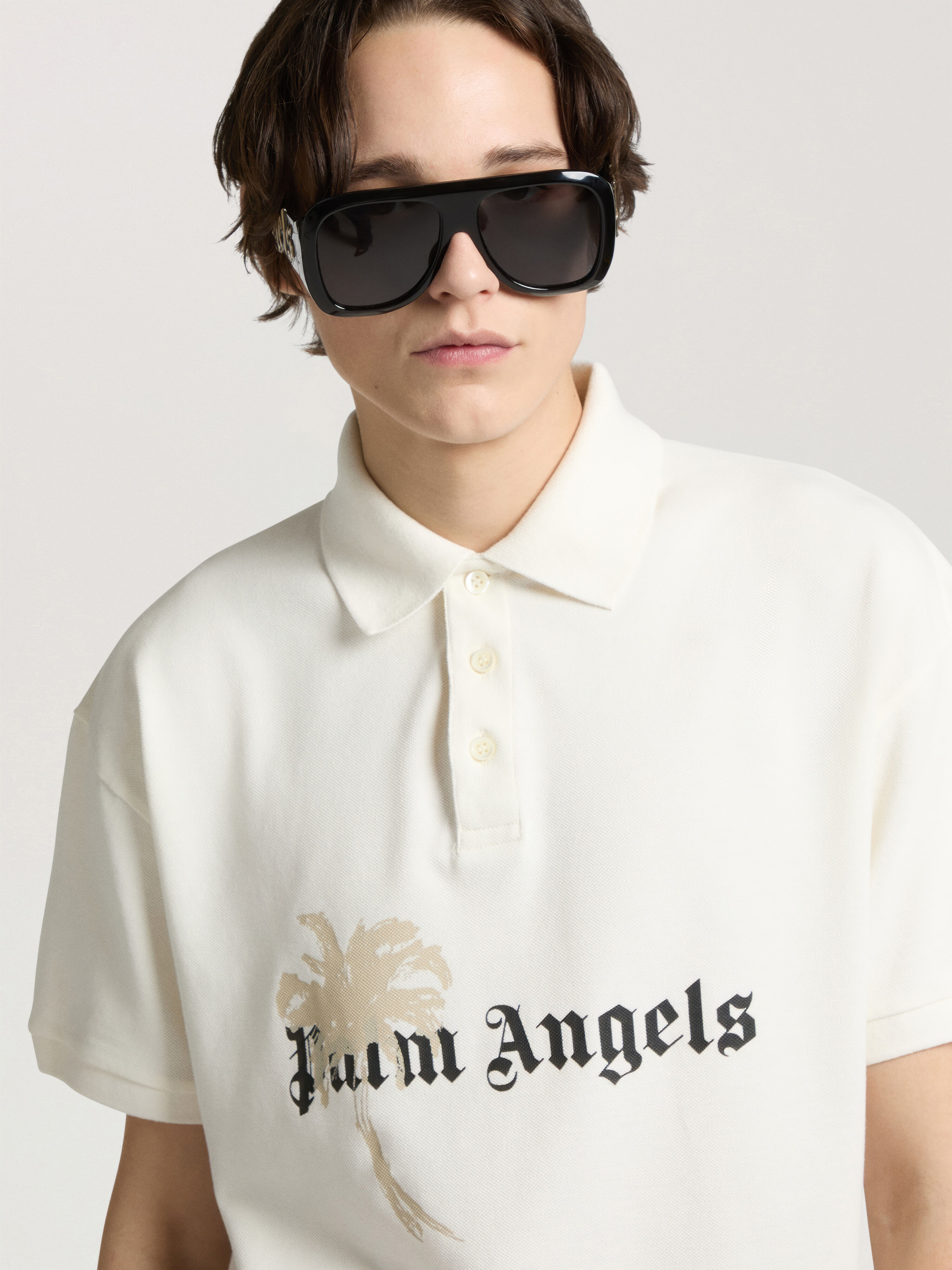Palm Drift Polo S/S PALM ANGELS Palm Drift Polo S/S OFF WHITE - BLACK PAMGB02W26FB06