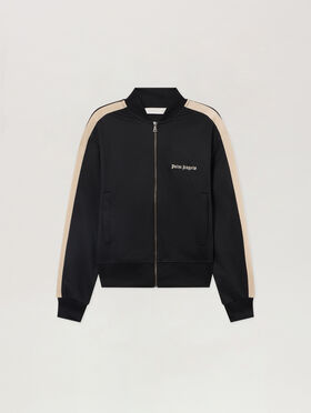 PALM ANGELS Classic Logo Track Bomber Jacket BLACK - OFF WHITE PAWBD01F26FB01