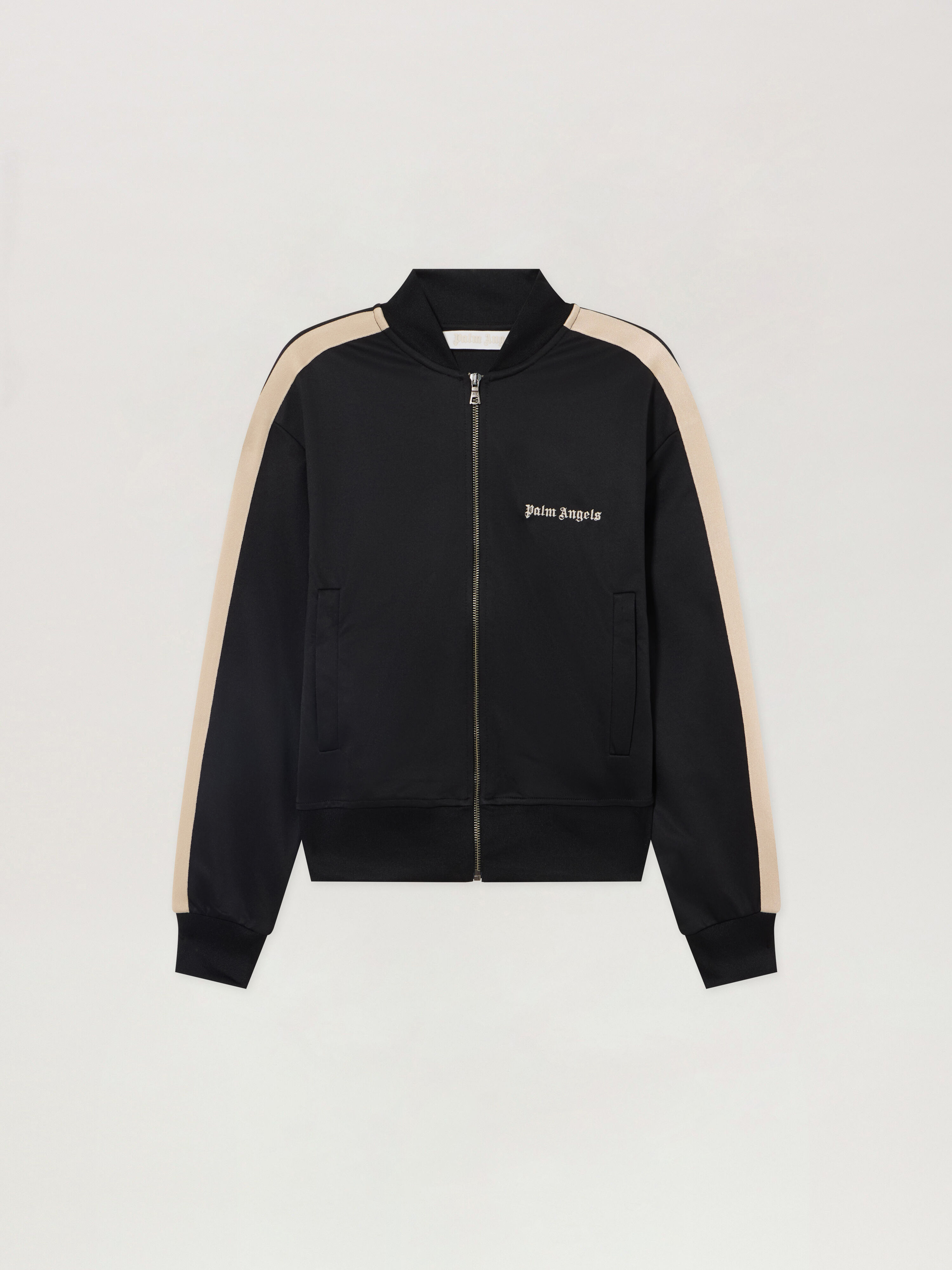 PALM ANGELS Classic Logo Track Bomber Jacket BLACK - OFF WHITE PAWBD01F26FB01