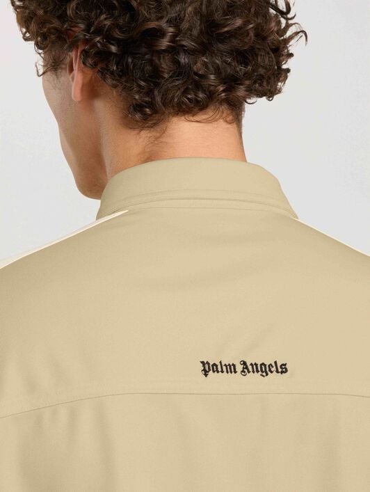 Logo 90' Track Jacket Shirt PALM ANGELS Logo 90' Track Jacket Shirt KAKI - BLACK PAMBN02F26FB01