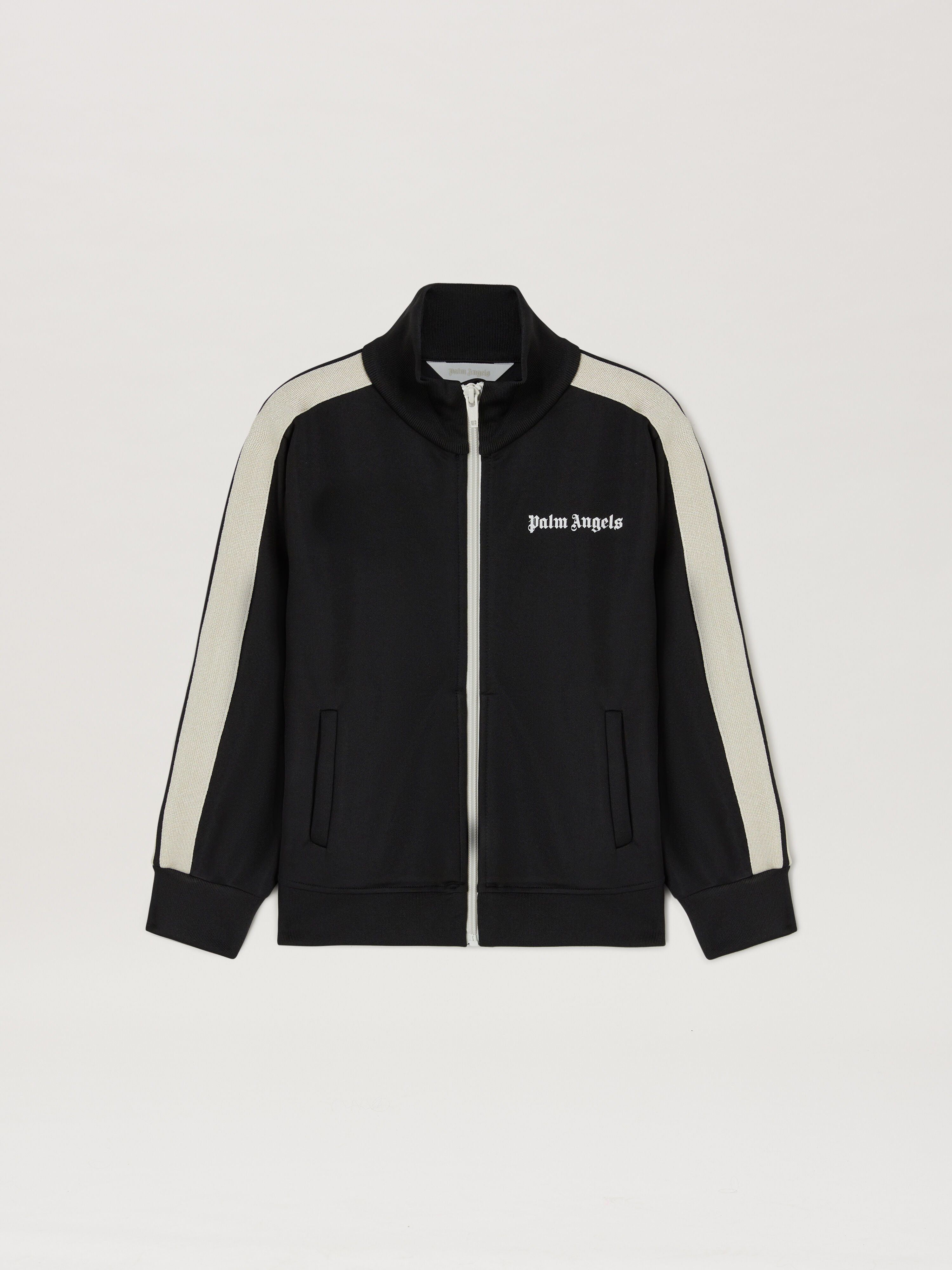 PALM ANGELS Multicolor band Track hoodie BLACK - WHITE PBBD002C99FAB003
