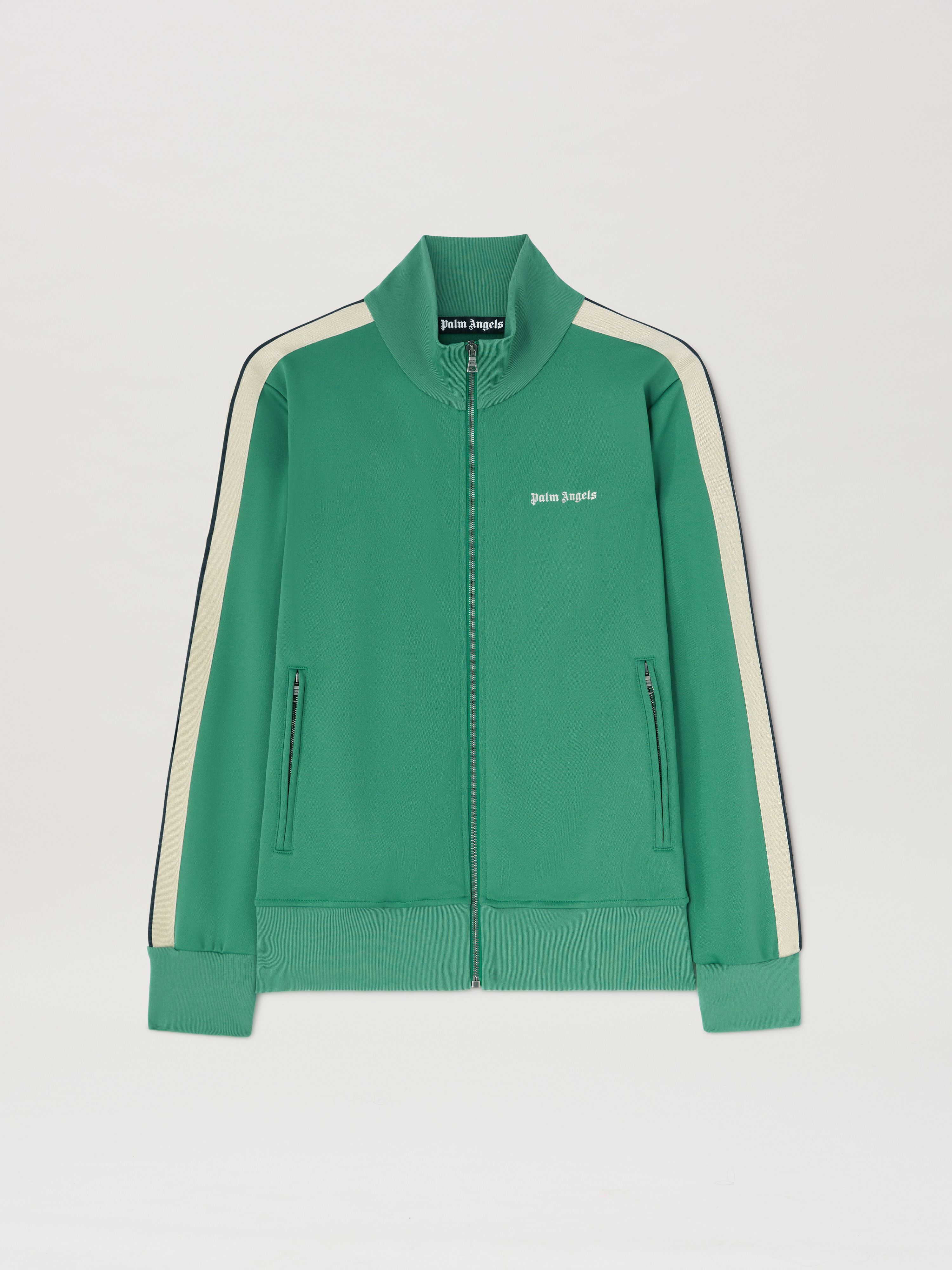 PALM ANGELS  Trainingsjacke mit eingesticktem Logo FOREST GREEN - OFF WHITE PMBD058S25FAB001