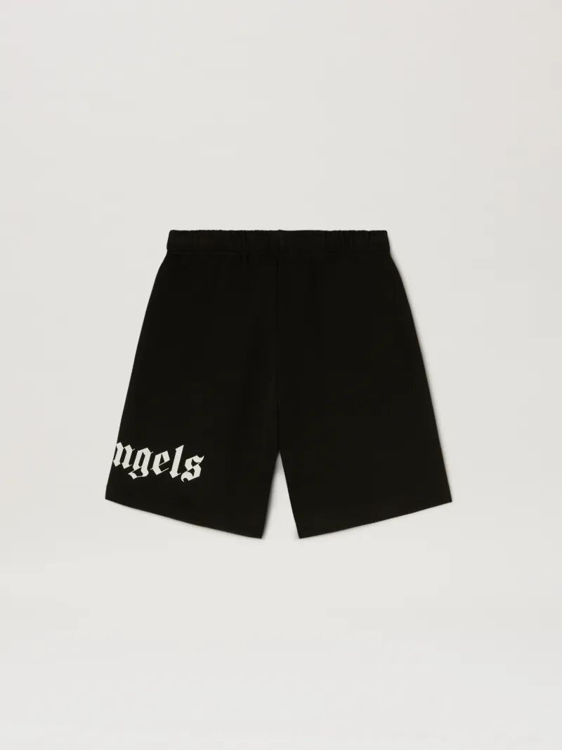 PALM ANGELS  Overlogo sweat shorts BLACK OFF WHITE PBCI006C99FLE002