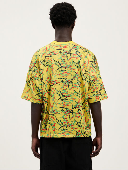 Tribal Allover Palm Sport T-Shirt PALM ANGELS Tribal Allover Palm Sport T-Shirt YELLOW OFF WHITE PMAA10NS26FAB001