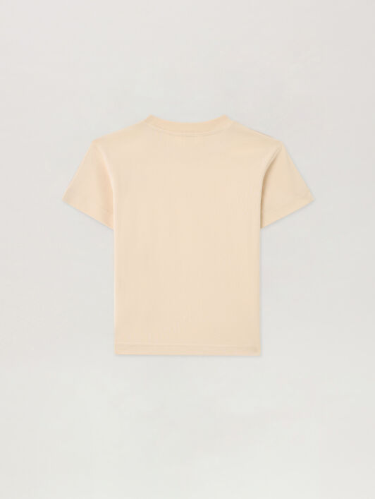 PALM ANGELS Minitrack. T-Shirt Black Off White SABBIA/SAND PBAA011S26JER001