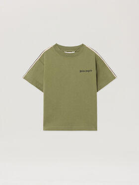PALM ANGELS Pa Minitrack Reg. Tshirt S/S MILITARY GREEN - BLACK PBAA011F25JER001