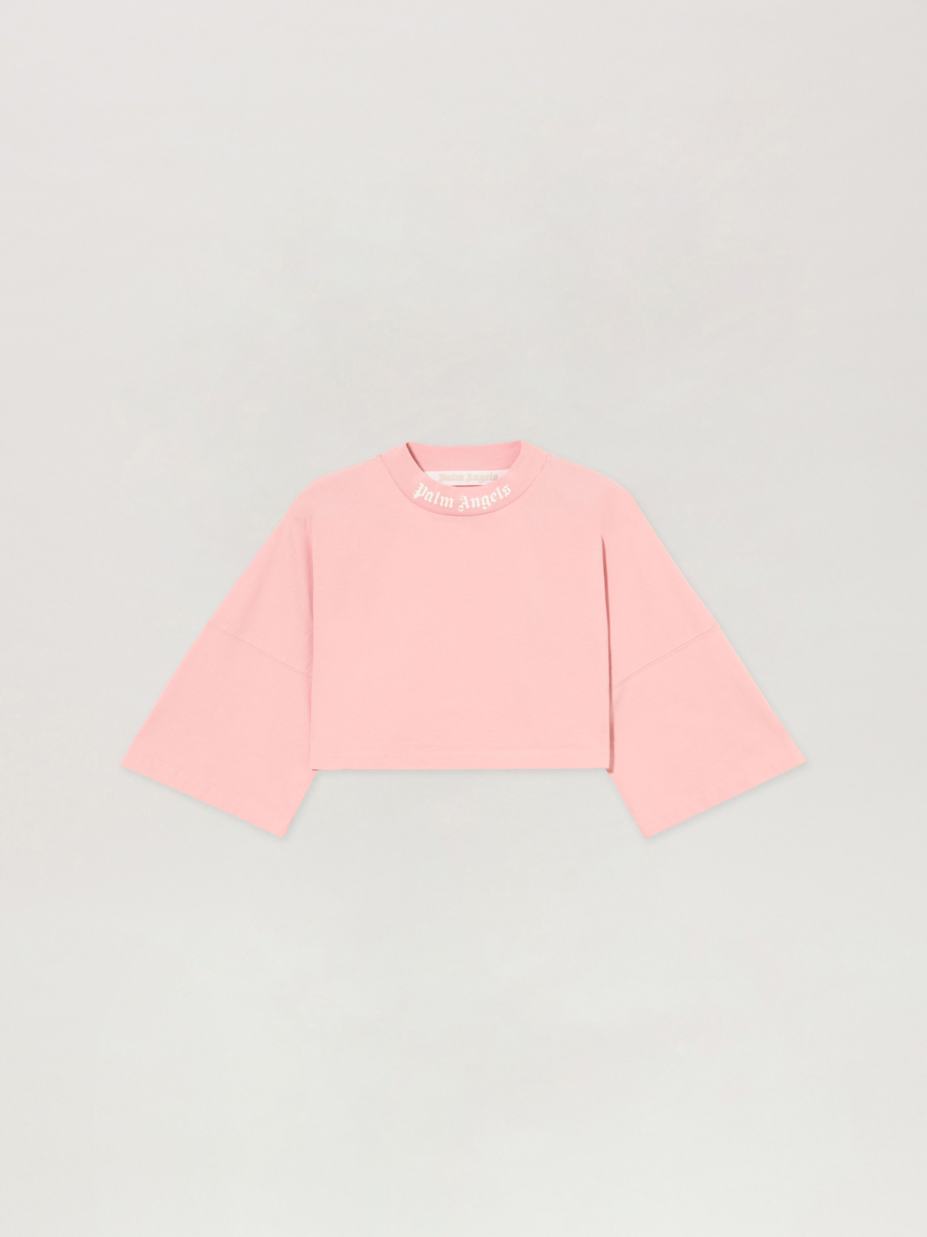 PALM ANGELS Classic Logo Mini T-Shirt PINK OFF WHITE PWAA054S26JER002