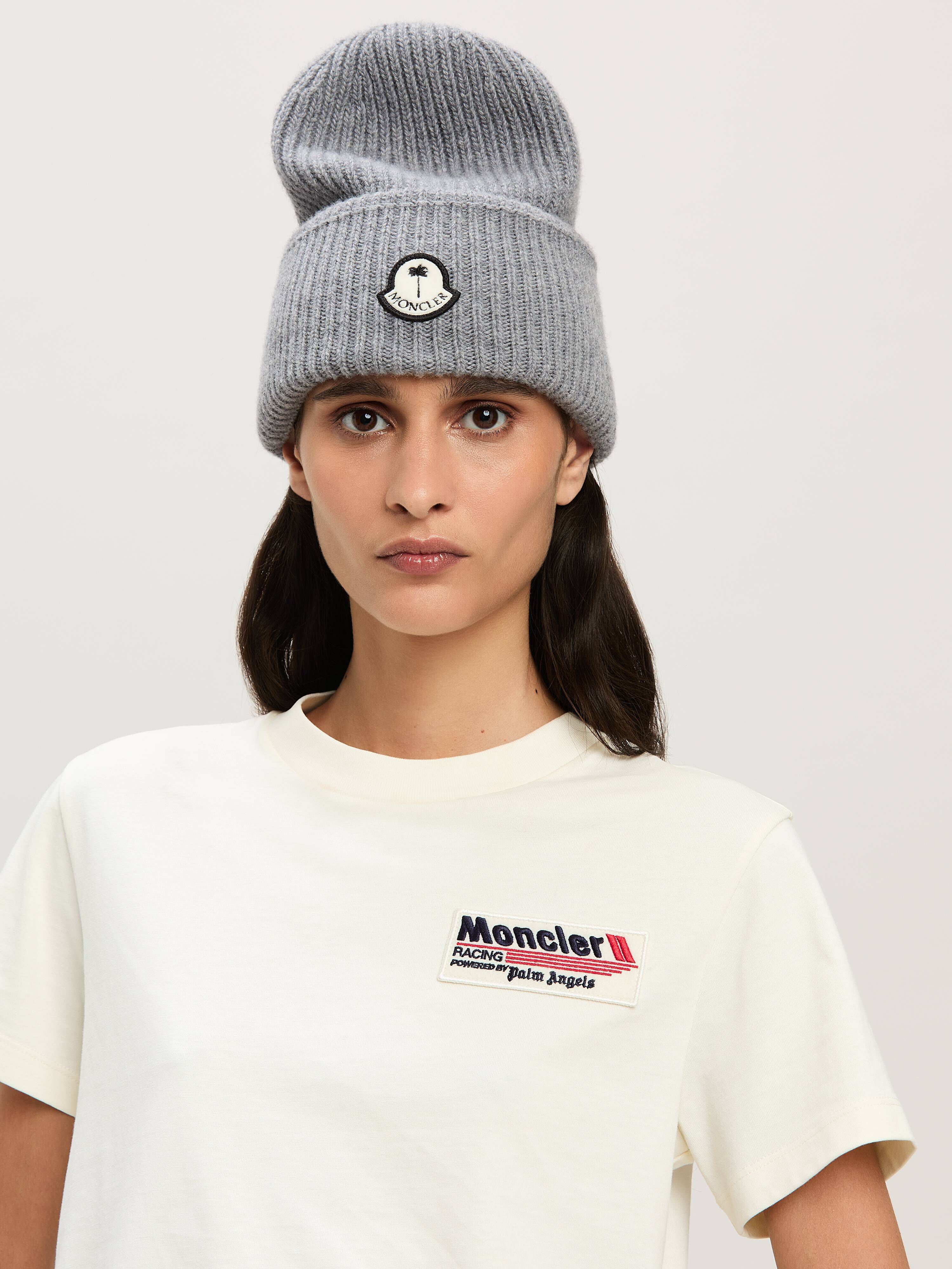 PALM ANGELS  Racing slim T-shirt Moncler x Palm Angels WHITE - BLACK PWAA076T25JER001