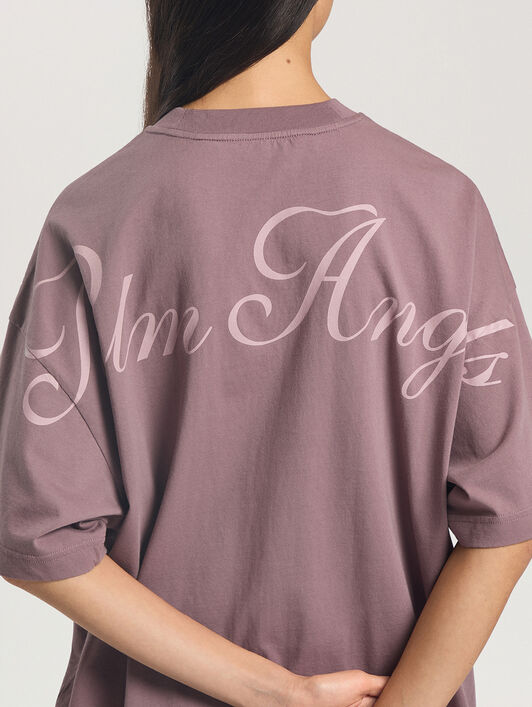 Palm Sway Loose T-Shirt PALM ANGELS Palm Sway Loose T-Shirt MAUVE - OFF WHITE PAWAA05F26JR01