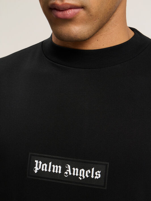 PALM ANGELS Box Logo T-Shirt BLACK - WHITE PMAA001C99JER032