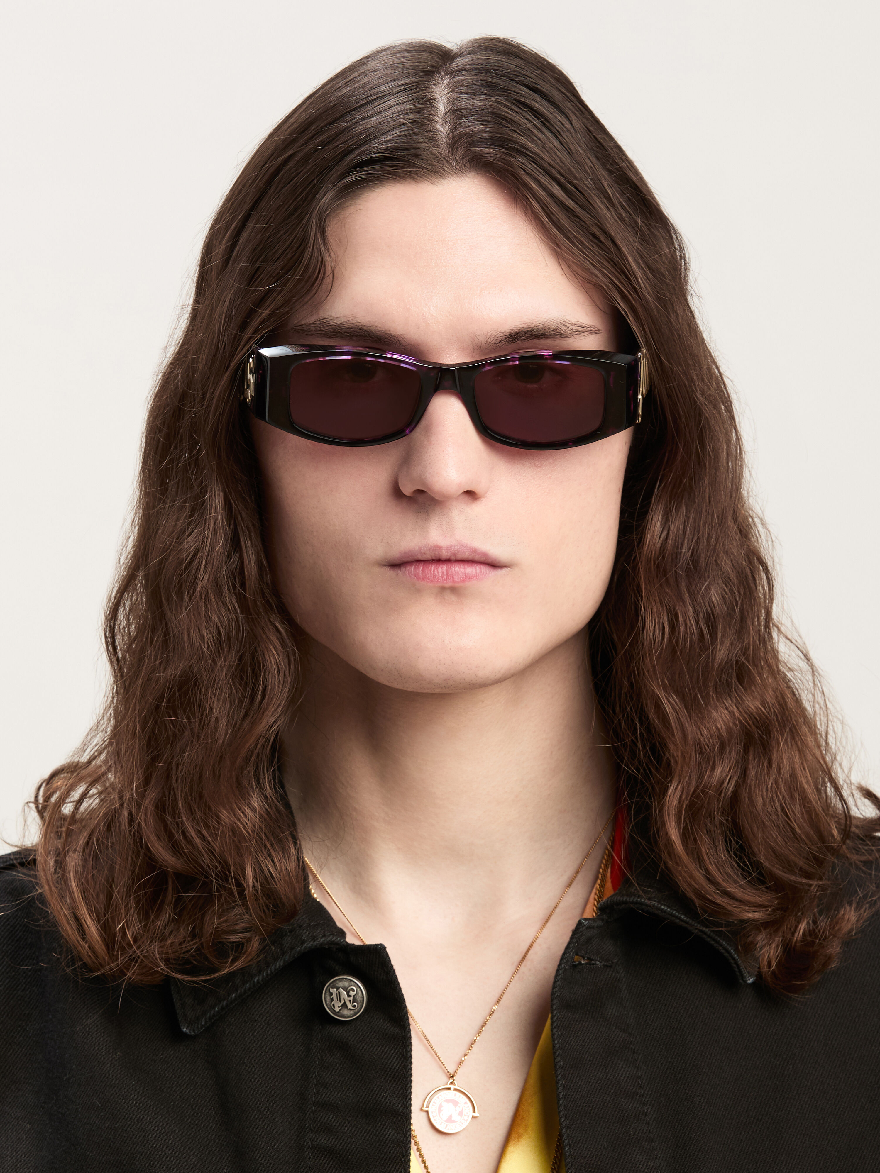 PALM ANGELS Angel Sunglasses HAVANA PURPLE BROWN PERI007C99PLA001