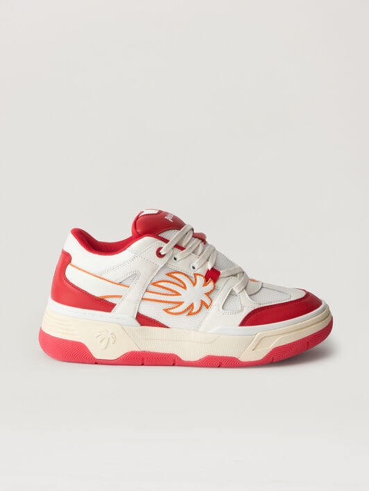 PALM ANGELS Palm Skate Sneakers WHITE RED PMIA10YS26LEA001