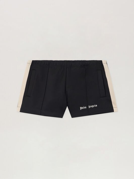 Classic Logo Track Shorts PALM ANGELS Classic Logo Track Shorts BLACK OFF WHITE PWCL005S26FAB001