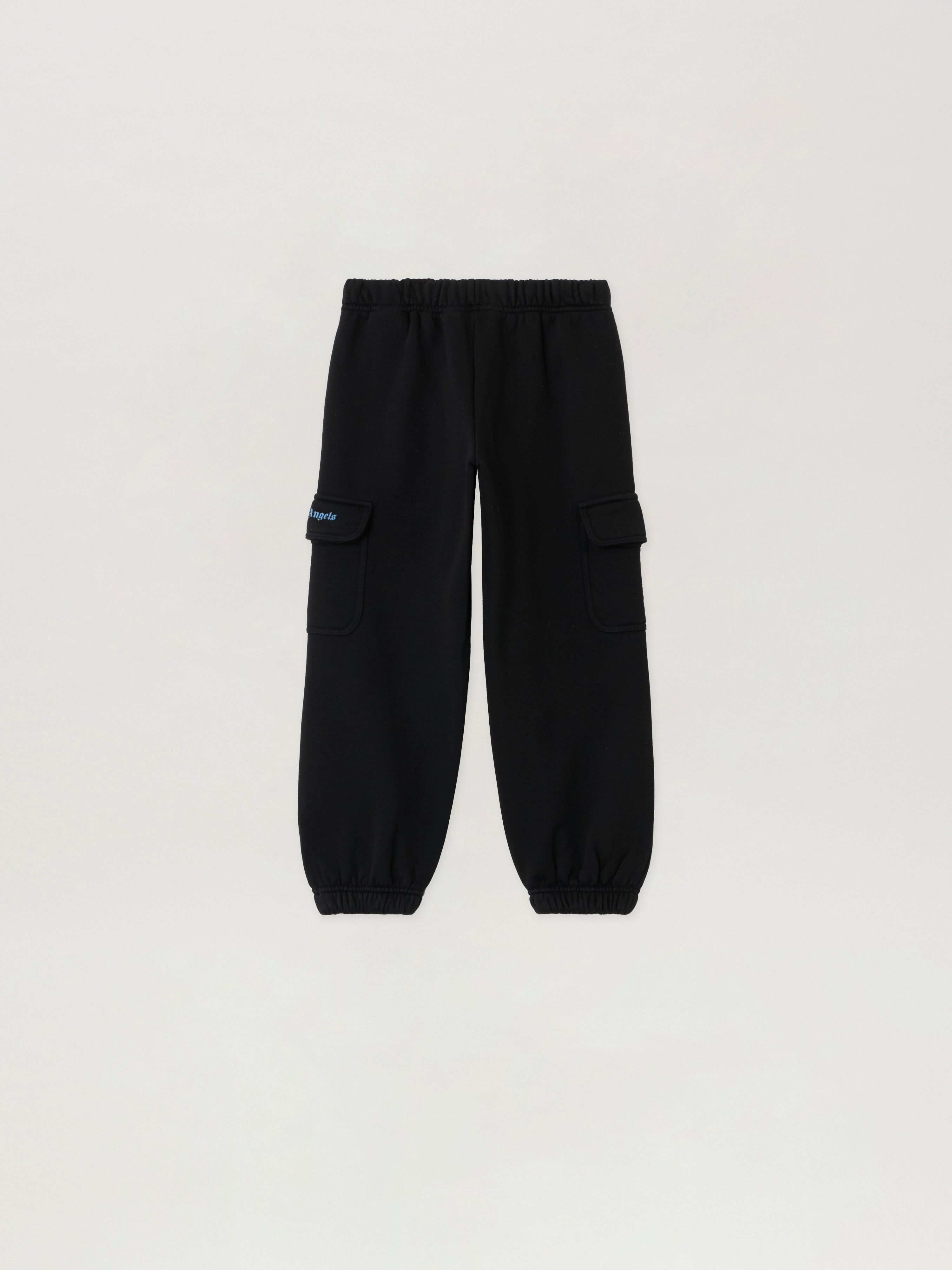 PALM ANGELS Cargo Sweatpant BLACK - LIGHT BLUE PBCH016F25FLE001