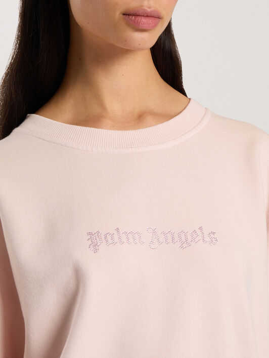 Stud Logo Crew PALM ANGELS Stud Logo Crew ROSE PINK - OFF WHITE PAWBA03F26FL03