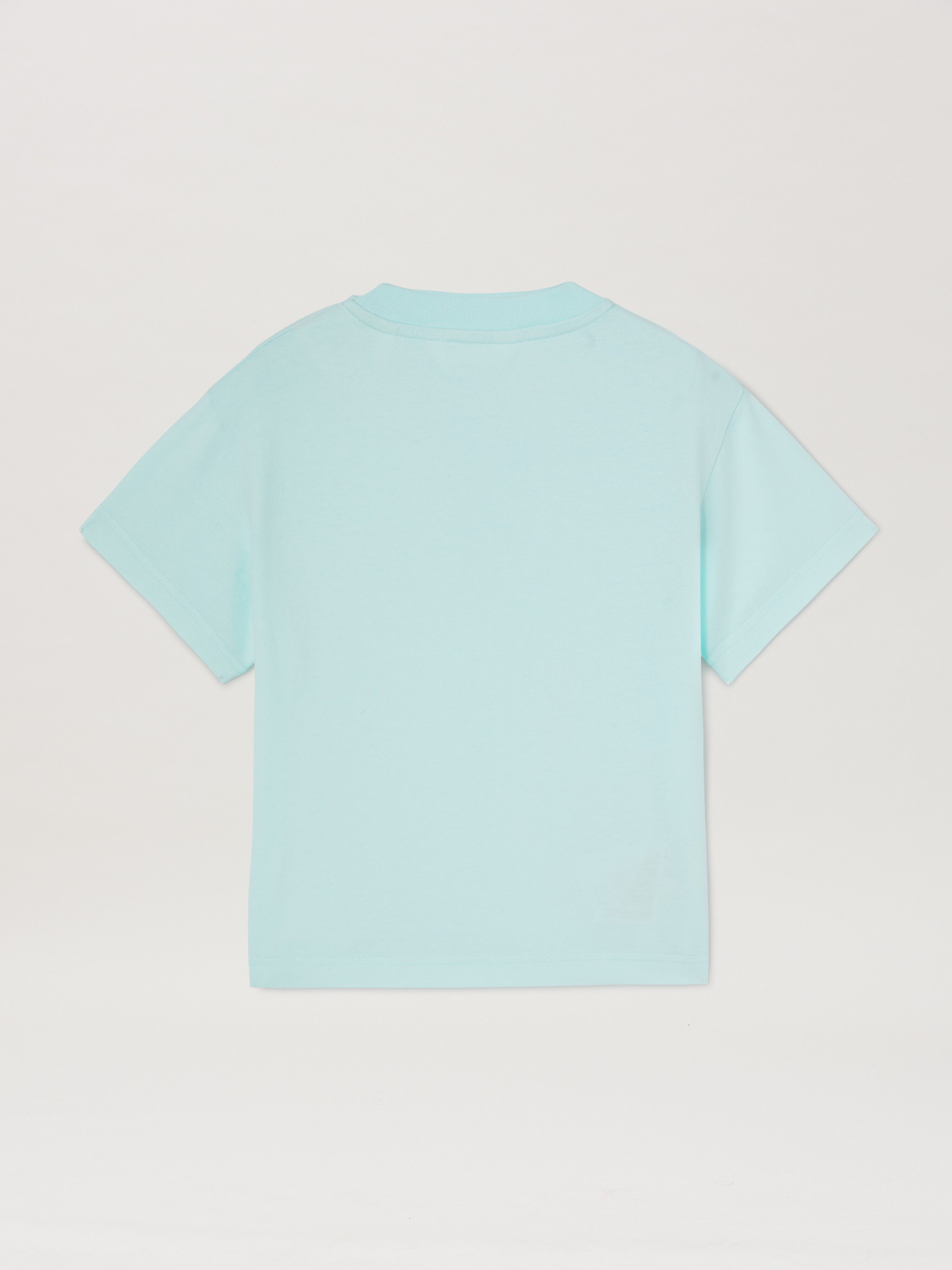 PALM ANGELS  The Palm T-shirt SKY BLUE LIGHT ORANGE PBAA003S25JER003