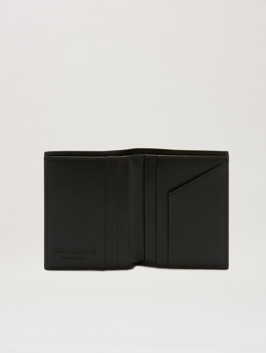 PALM ANGELS  Curved logo Leather Wallet NERO PMNC024S25FAB001