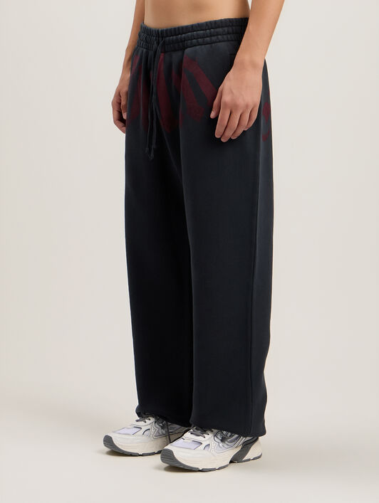 PALM ANGELS Big Waist Logo Sweatpants BLACK BURGUNDY PMCH025S26FLE003