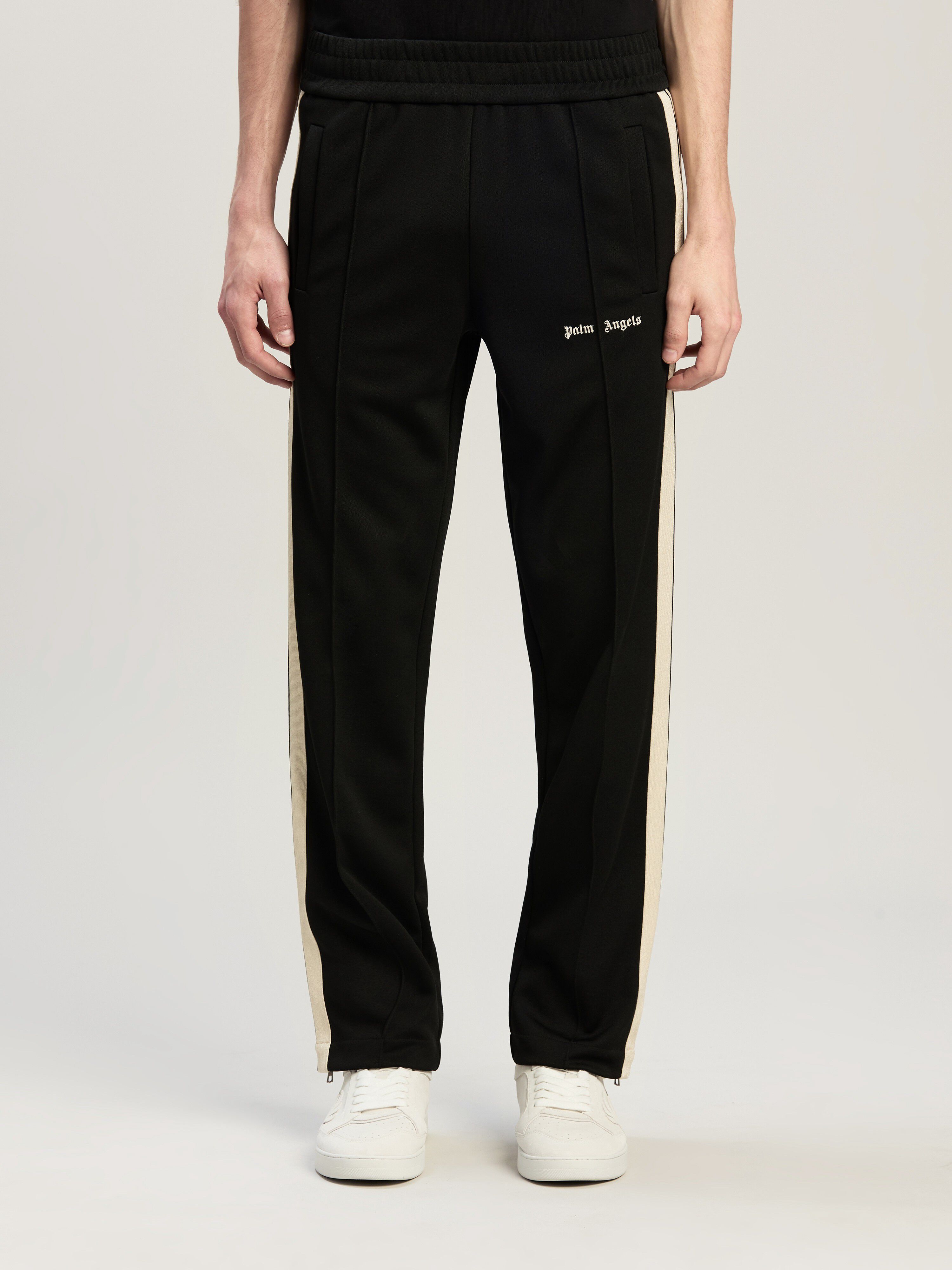 PALM ANGELS Classic Logo Track Pants BLACK - OFF WHITE PMCJ020C99FAB001