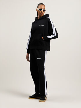 PALM ANGELS Track Hoodie BLACK WHITE PWBB023C99FLE002
