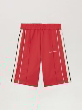 PALM ANGELS Classic Logo Vintage Track Shorts RED OFF WHITE PMCL00CS26FAB001