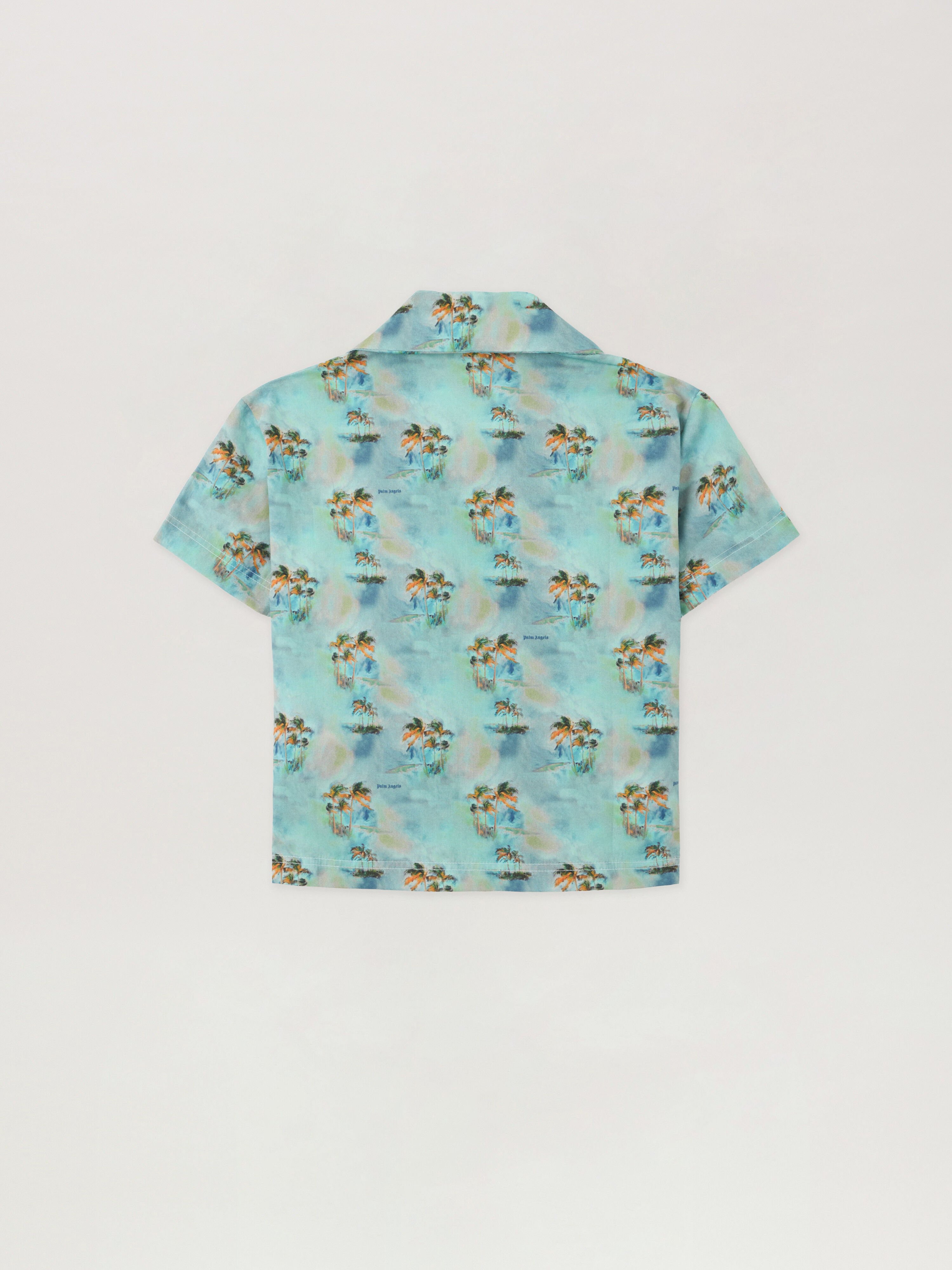 PALM ANGELS Aop Palms Bowling Shirt BLU BIMBO/ BABY BLUE PBGG002S26FAB001