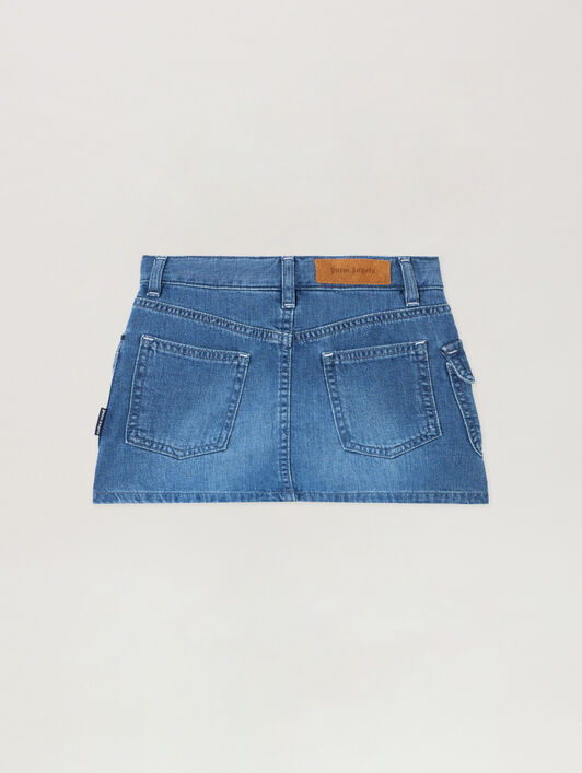 PALM ANGELS Cargo Mini Skirt Chambray CELESTE/LIGHT BLUE PGYF002S26DEN001